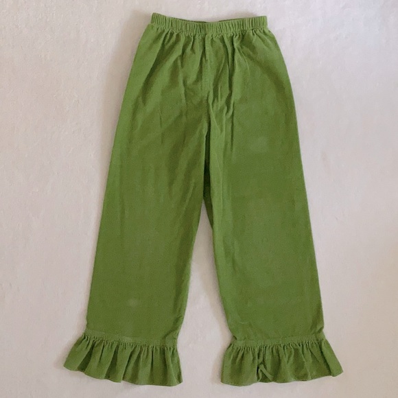 Shrimp and Grits Kids | Green Ruffle Corduroy